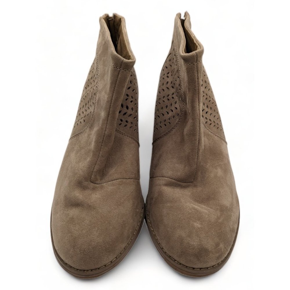 Torrid Ankle Boots Women's 10W Wide Tan Beige 10555579 Chunky Block Heel Booties - Picture 5 of 11